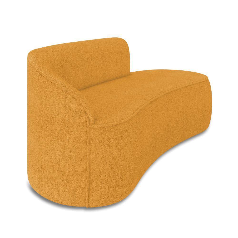 Sofá 3 Lugares Orgânico 180cm Morgan E Poltrona Lua Bouclê Mostarda D03 - D'rossi - 7