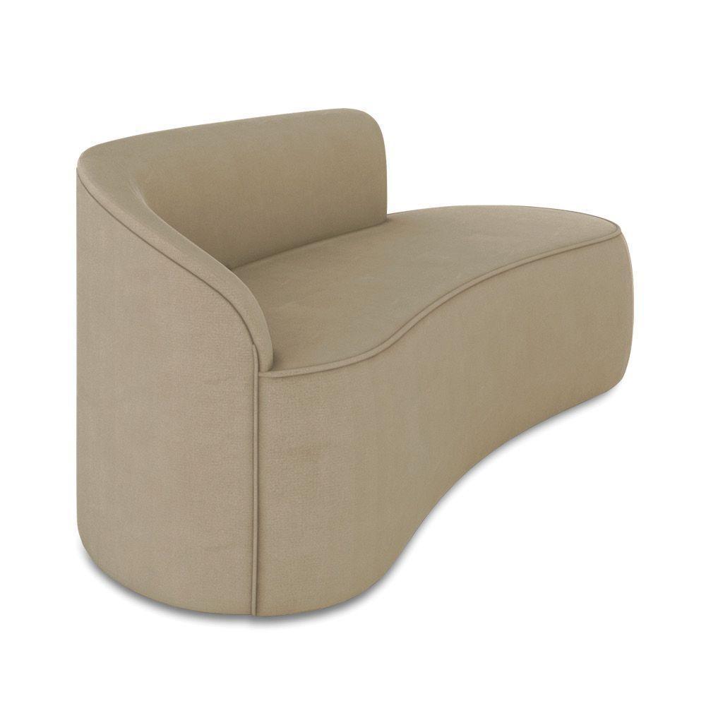 Sofá 3 Lugares Orgânico 180cm Morgan E 2 Poltronas Lua Suede Marrom Rato D03 - D'rossi - 7