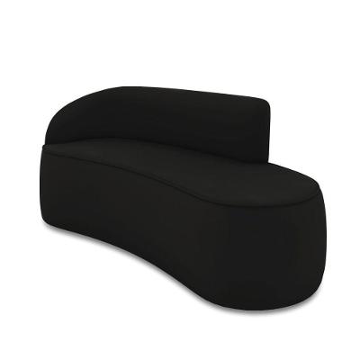 Sofá 3 Lugares Orgânico 180 Cm Morgan Veludo Preto D03 - D'rossi