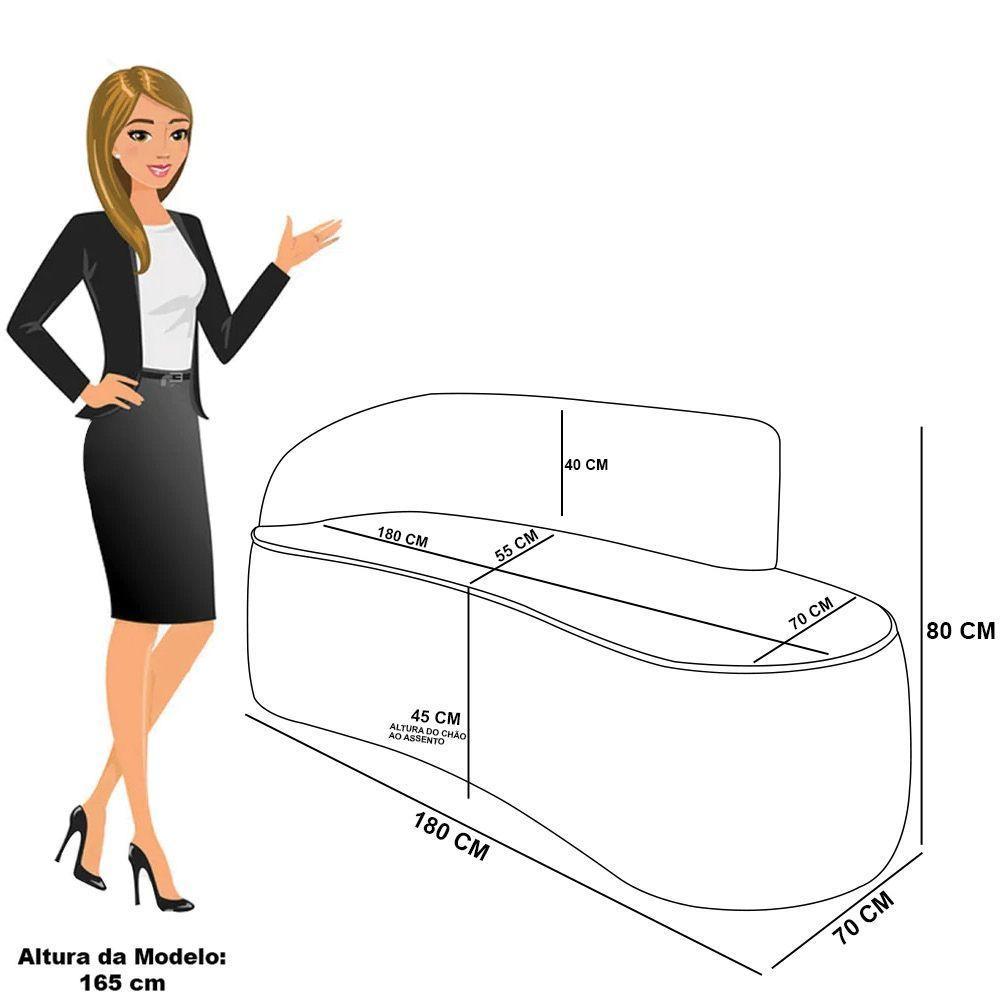 Sofá 3 Lugares Orgânico 180 Cm Morgan Veludo Mostarda D03 - D'rossi - 4