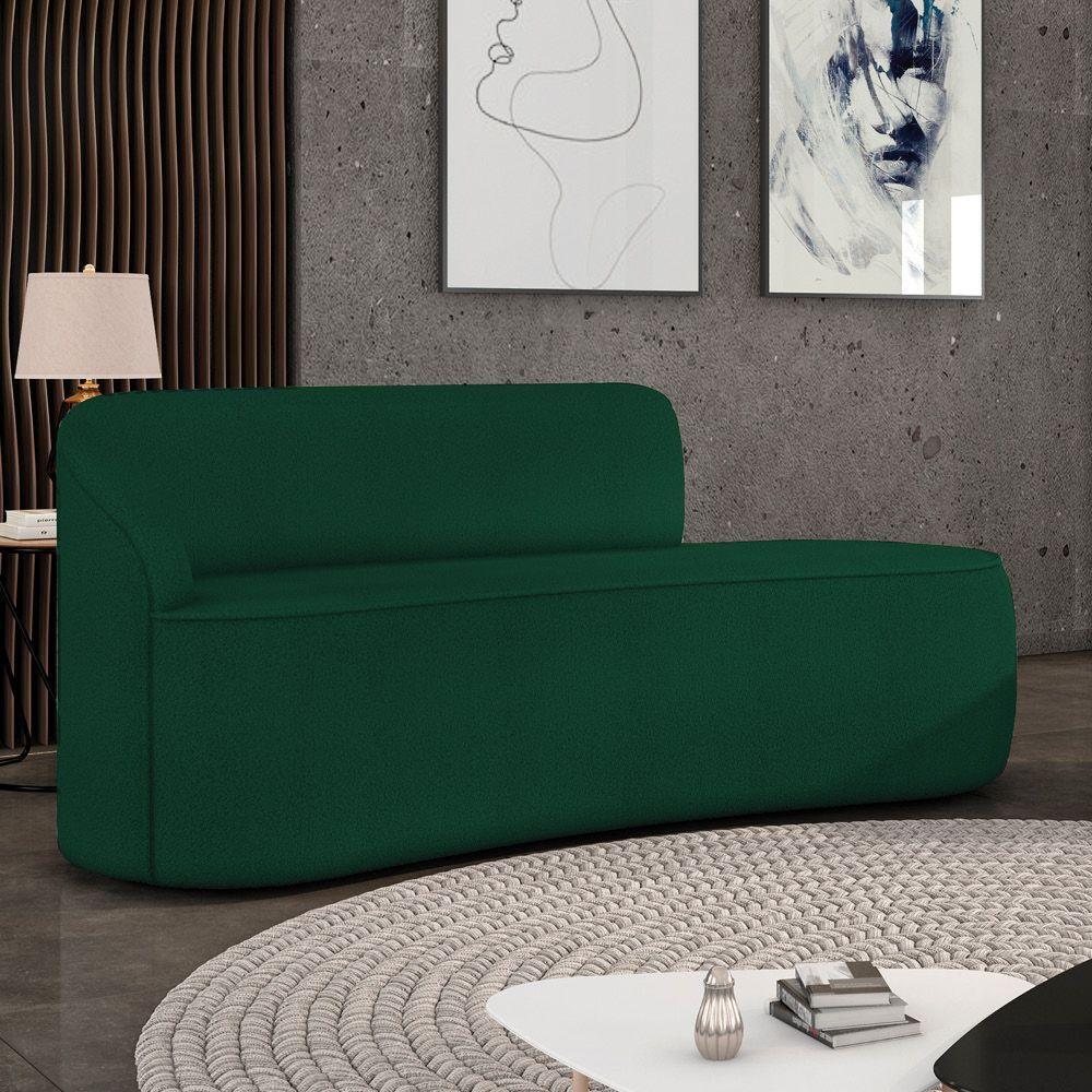 Sofá 3 Lugares Orgânico 180 Cm Morgan Bouclê Verde D03 - D'rossi - 2