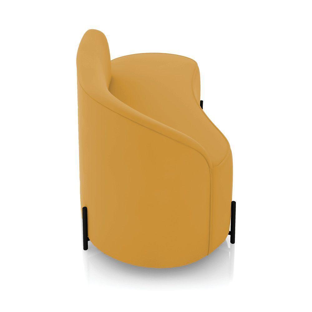 Sofá 2 Lugares Orgânico 140cm Pé Ferro Preto Morgan Veludo Mostarda D03 - D'rossi - 7