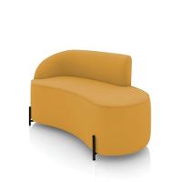 Sofá 2 Lugares Orgânico 140cm Pé Ferro Preto Morgan Veludo Mostarda D03 - D'rossi - 1