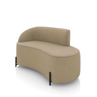 Sofá 2 Lugares Orgânico 140cm Pé Ferro Preto Morgan Suede Marrom R D03 - D'rossi - 1