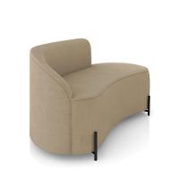 Sofá 2 Lugares Orgânico 140cm Pé Ferro Preto Morgan Suede Marrom R D03 - D'rossi - 6