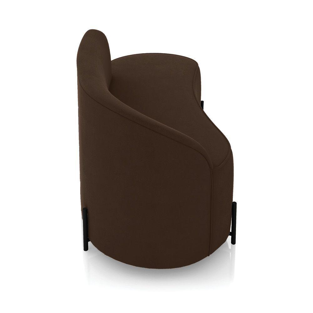 Sofá 2 Lugares Orgânico 140cm Pé Ferro Preto Morgan Suede Marrom D03 - D'rossi - 7