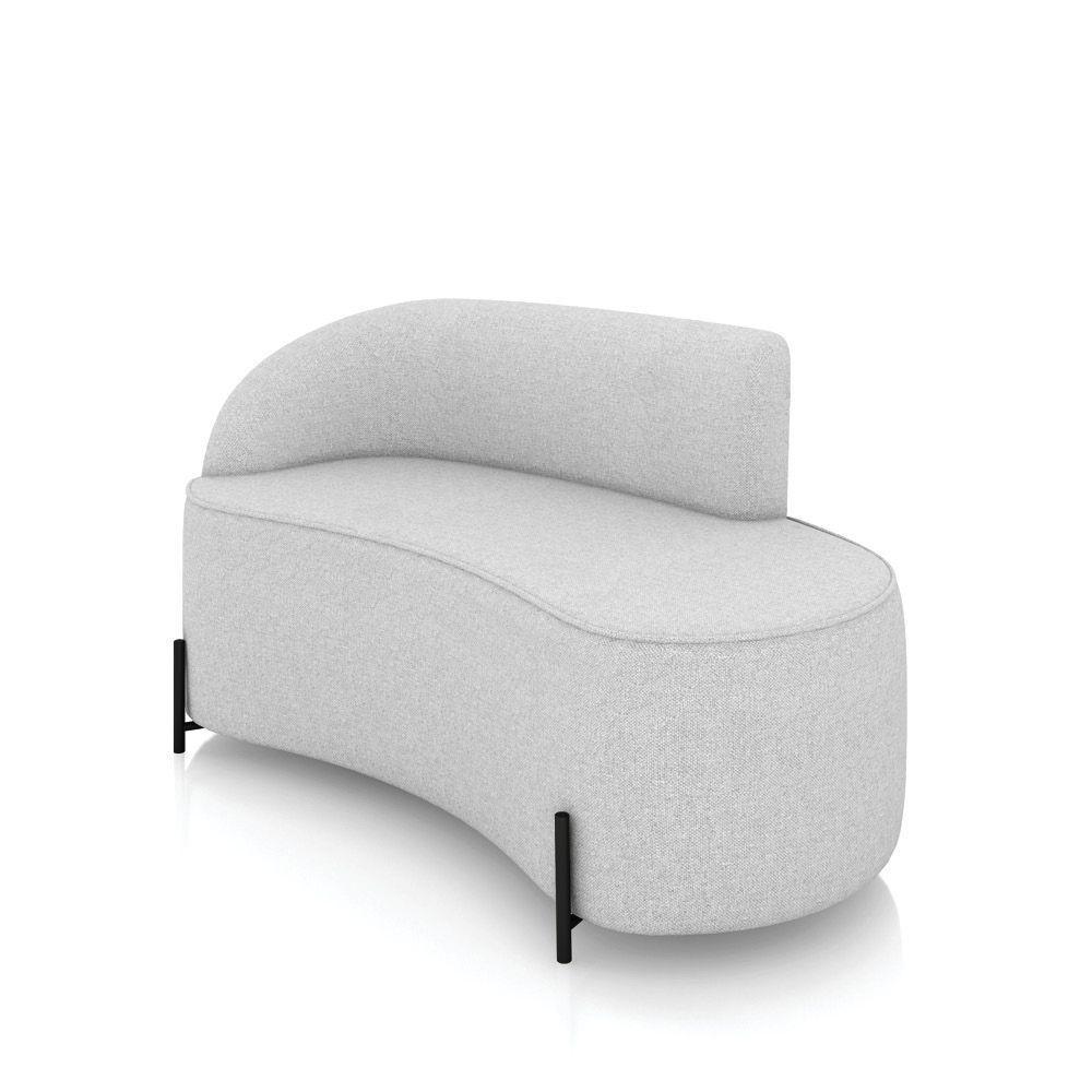 Sofá 2 Lugares Orgânico 140cm Pé Ferro Preto Morgan Linho Cinza D03 - D'rossi - 1