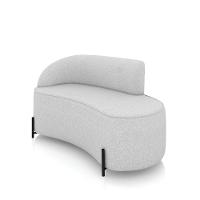 Sofá 2 Lugares Orgânico 140cm Pé Ferro Preto Morgan Linho Cinza D03 - D'rossi - 1