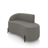 Sofá 2 Lugares Orgânico 140cm Pé Ferro Preto Morgan Suede Grafite D03 - D'rossi - 1