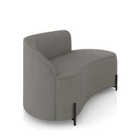 Sofá 2 Lugares Orgânico 140cm Pé Ferro Preto Morgan Suede Grafite D03 - D'rossi - 6