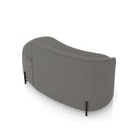 Sofá 2 Lugares Orgânico 140cm Pé Ferro Preto Morgan Suede Grafite D03 - D'rossi - 8