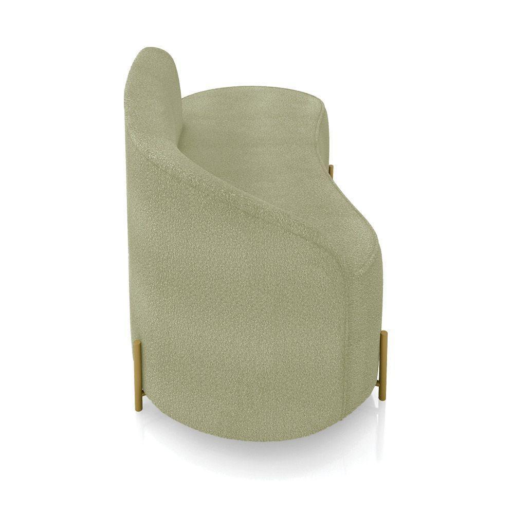 Sofá 2 Lugares Orgânico 140cm Pé Dourado Morgan Bouclê Pistache D03 - D'rossi - 7