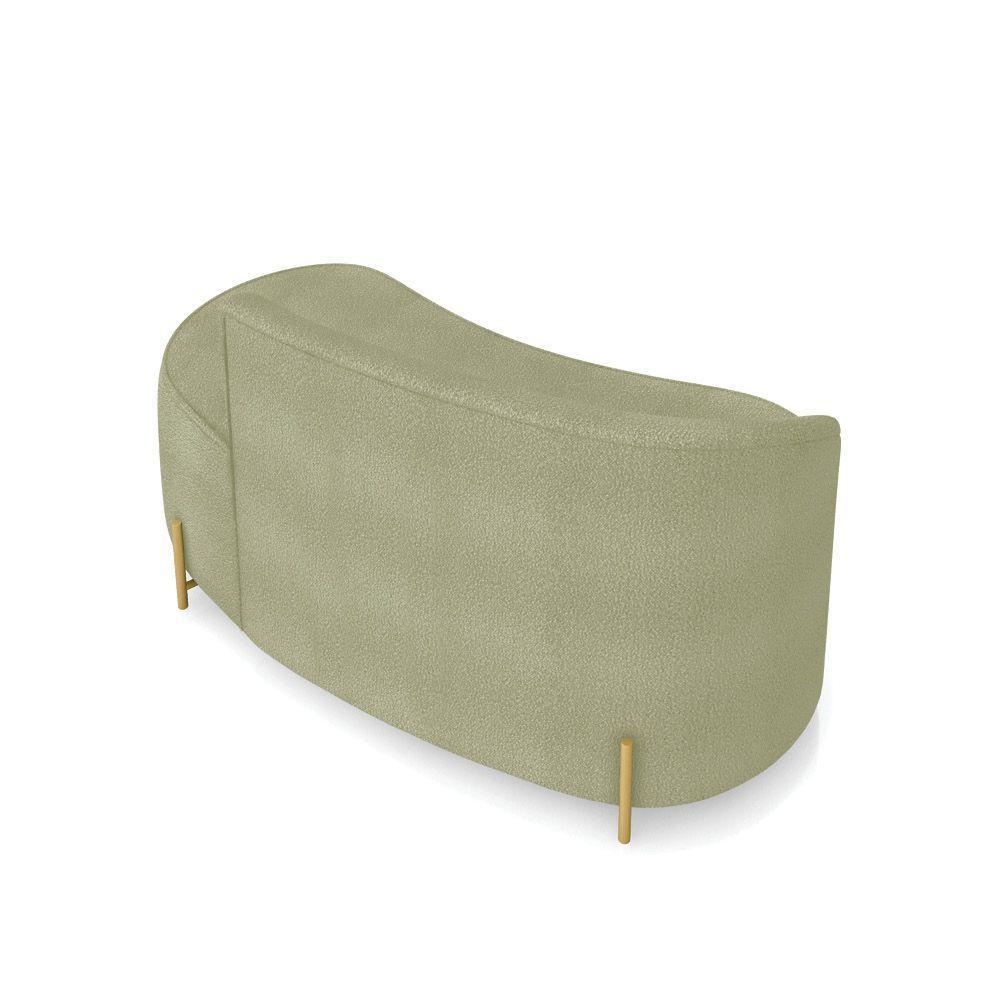 Sofá 2 Lugares Orgânico 140cm Pé Dourado Morgan Bouclê Pistache D03 - D'rossi - 8