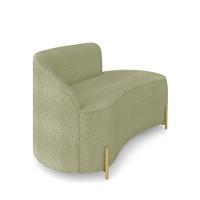 Sofá 2 Lugares Orgânico 140cm Pé Dourado Morgan Bouclê Pistache D03 - D'rossi - 6