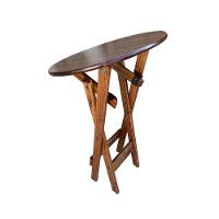 Kit 3 Mesas Bistrôs Dobráveis De Madeira Redonda Imbuia - Tarimatã - 3