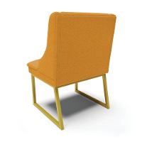 Cadeira Sala De Jantar Industrial Dourado Kit 2 Liz Bouclê Mostarda D03 - D'rossi - 8