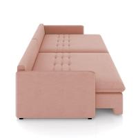 Sofá Retrátil Reclinável 4 Lugares 254cm Maili Veludo Rosê K01 - D'rossi - 5