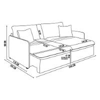 Sofá Retrátil Reclinável 4 Lugares 254cm Maili Bouclê Creme K01 - D'rossi - 3