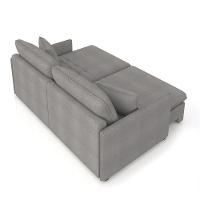 Sofá Retrátil Reclinável 4 Lugares 254cm Maili Bouclê Cinza K01 - D'rossi - 6