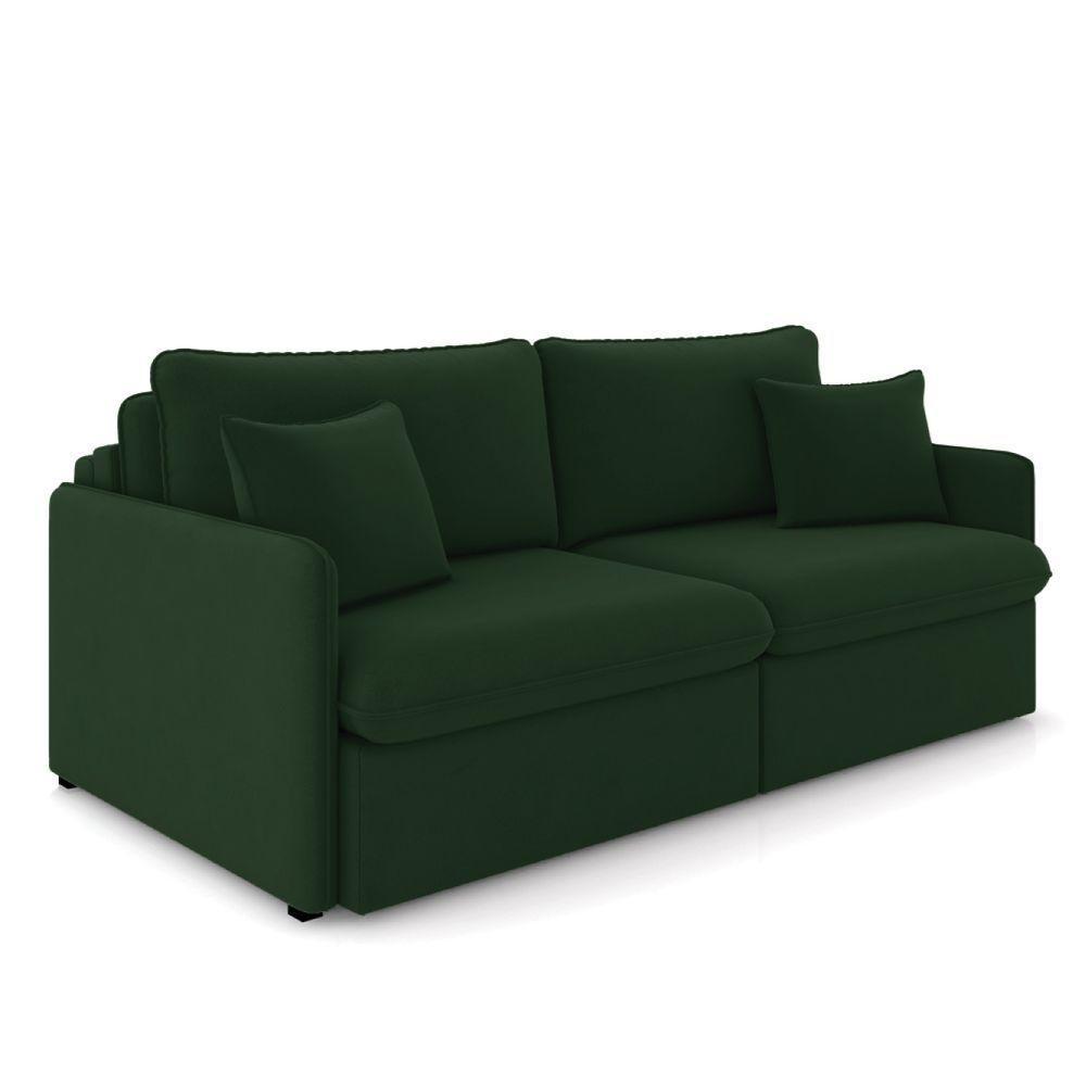 Sofá Retrátil Reclinável 3 Lugares 194cm Maili Veludo Verde K01 - D'rossi - 4