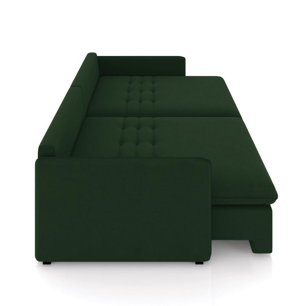 Sofá Retrátil Reclinável 3 Lugares 194cm Maili Veludo Verde K01 - D'rossi - 5