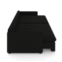 Sofá Retrátil Reclinável 3 Lugares 194cm Maili Veludo Preto K01 - D'rossi - 5