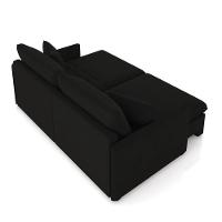 Sofá Retrátil Reclinável 3 Lugares 194cm Maili Veludo Preto K01 - D'rossi - 6