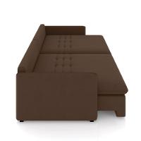 Sofá Retrátil Reclinável 3 Lugares 194cm Maili Veludo Marrom K01 - D'rossi - 5