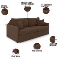 Sofá Retrátil Reclinável 3 Lugares 194cm Maili Veludo Marrom K01 - D'rossi - 8