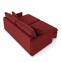 Sofá Retrátil Reclinável 3 Lugares 194cm Maili Veludo Vermelho K01 - D'rossi - 6