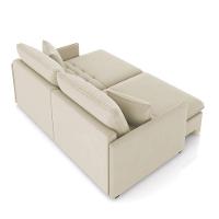 Sofá Retrátil Reclinável 3 Lugares 194cm Maili Veludo K01 - D'rossi Cor Bege - 6