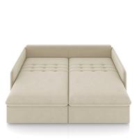 Sofá Retrátil Reclinável 3 Lugares 194cm Maili Veludo K01 - D'rossi Cor Bege - 7