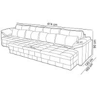 Sofá Retrátil Para Sala De Estar 6 Lugares 414cm Riza S03 Couro Soft Mel - Lyam Decor - 6