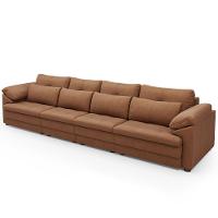 Sofá Retrátil Para Sala De Estar 6 Lugares 414cm Riza S03 Couro Soft Mel - Lyam Decor - 9