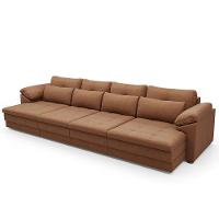 Sofá Retrátil Para Sala De Estar 6 Lugares 414cm Riza S03 Couro Soft Mel - Lyam Decor - 10