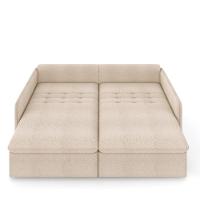 Sofá Retrátil Reclinável 2 Lugares 154cm Maili Bouclê Creme K01 - D'rossi - 7