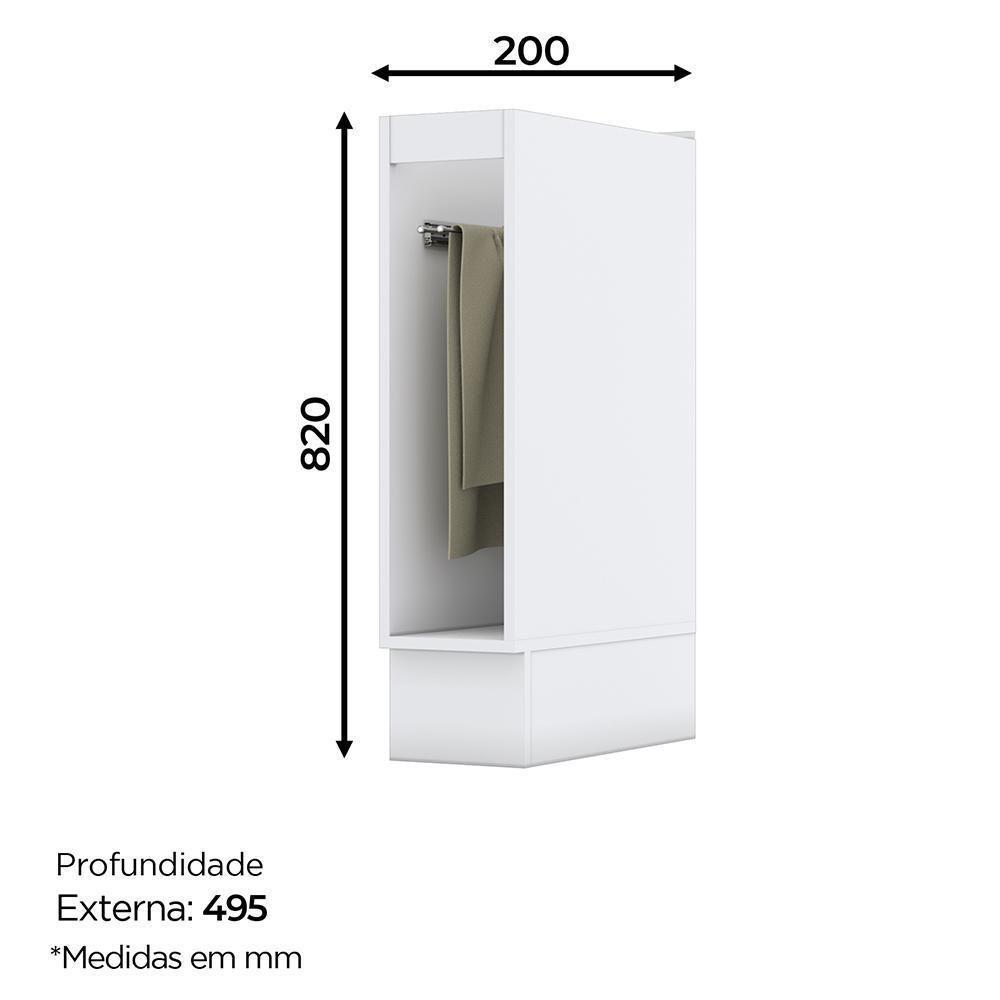 Balcão Porta Toalha Americana Branco Com Tampo Nature - Móveis Henn Branco-nature - 3