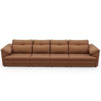 Sofá Retrátil Para Sala De Estar 5 Lugares 379cm Riza S03 Couro Soft Mel - Lyam Decor - 6