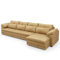 Sofá Retrátil Para Sala De Estar 5 Lugares 379cm Riza S03 Couro Soft Bege - Lyam Decor - 7