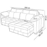 Sofá Retrátil Para Sala De Estar 3 Lugares 250cm Riza S03 Couro Soft Bege - Lyam Decor - 5