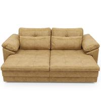 Sofá Retrátil Para Sala De Estar 3 Lugares 215cm Riza S03 Couro Soft Bege - Lyam Decor - 2