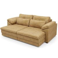 Sofá Retrátil Para Sala De Estar 3 Lugares 215cm Riza S03 Couro Soft Bege - Lyam Decor - 8