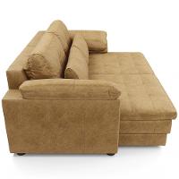 Sofá Retrátil Para Sala De Estar 3 Lugares 215cm Riza S03 Couro Soft Bege - Lyam Decor - 10