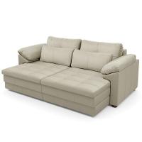 Sofá Retrátil Para Sala De Estar 2 Lugares 175cm Riza S03 Couro Bege Pérola - Lyam Decor - 9