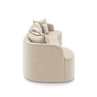 Sofá 4 Lugares Orgânico Living 250cm Mersa Veludo Bege K01 - D'rossi - 6