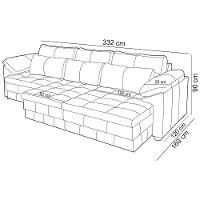 Sofá Retrátil Para Sala De Estar 4 Lugares 332cm Riza S03 Couro Soft Bege - Lyam Decor - 5