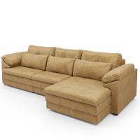 Sofá Retrátil Para Sala De Estar 4 Lugares 332cm Riza S03 Couro Soft Bege - Lyam Decor - 10