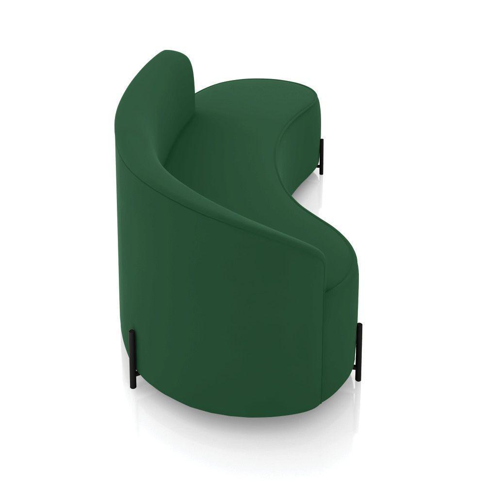 Sofá 4 Lugares Orgânico 220cm Pé Ferro Preto Morgan Veludo Verde D03 - D'rossi - 7