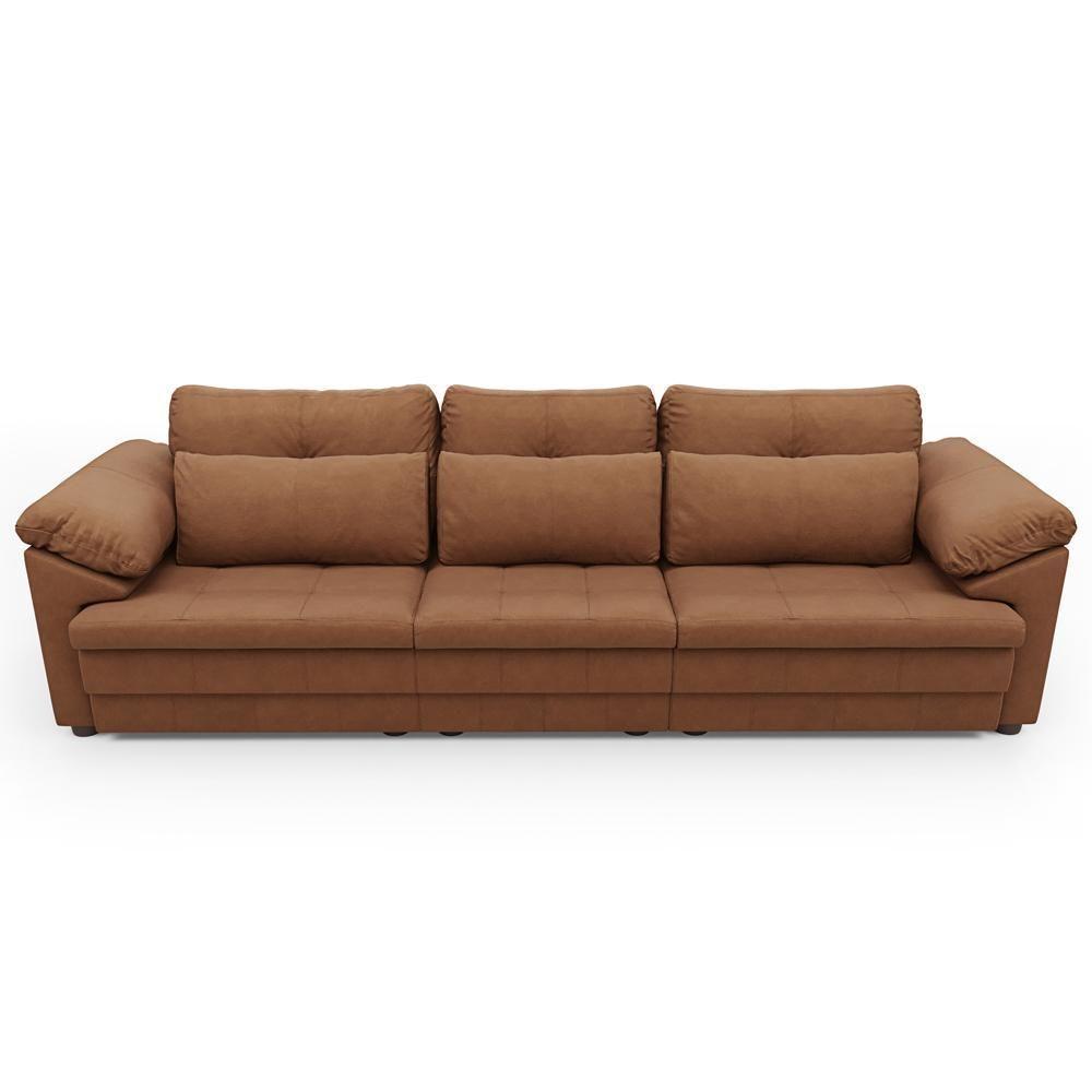 Sofá Retrátil Para Sala De Estar 4 Lugares 297cm Riza S03 Couro Soft Mel - Lyam Decor - 6