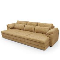 Sofá Retrátil Para Sala De Estar 4 Lugares 297cm Riza S03 Couro Soft Bege - Lyam Decor - 10